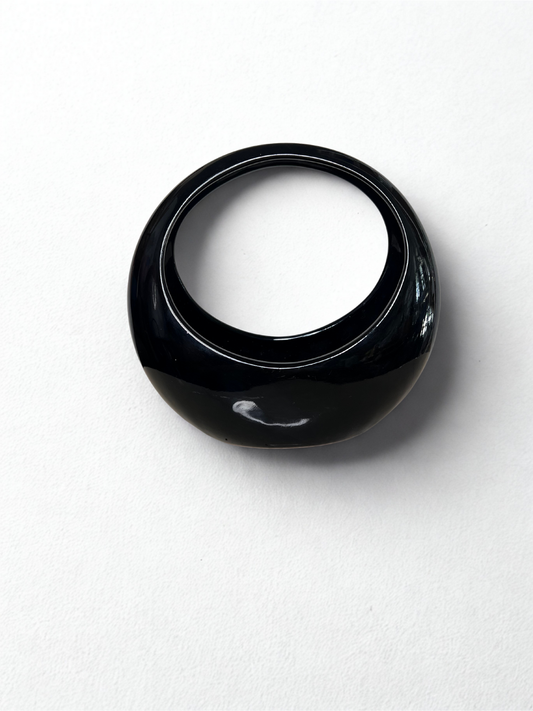 Sculptural Black Resin Decorative Ring Vase