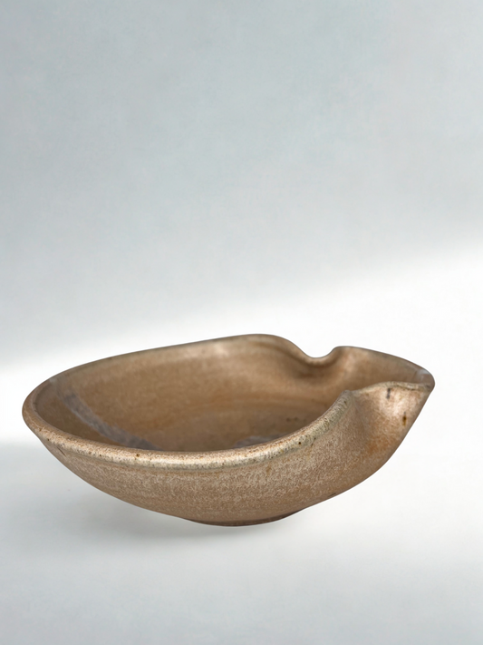 Handmade Studio Pottery Bowl – Natural Glaze with Sculptural Form
