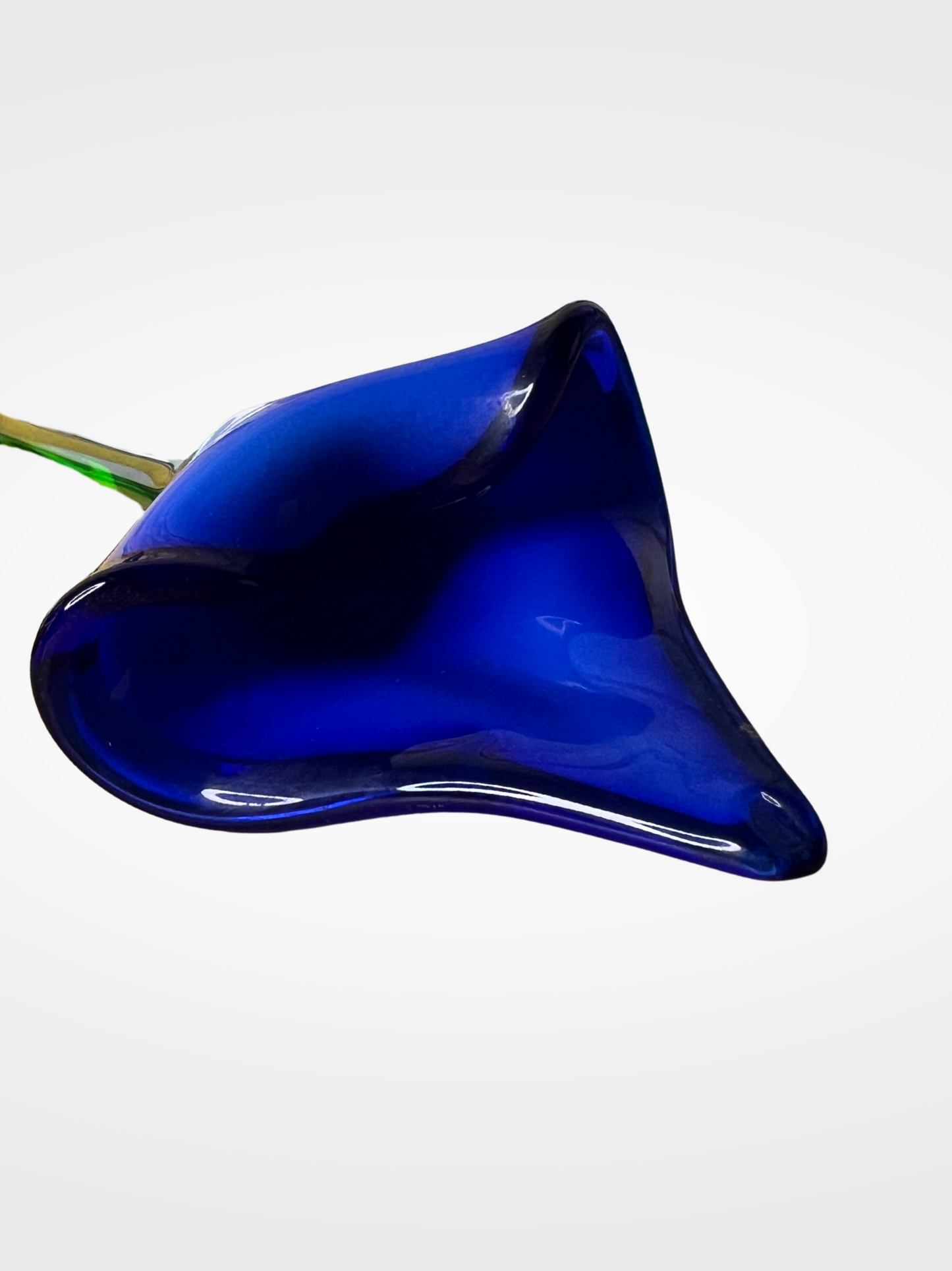 Murano Glass Blue Calla Flower Stem – Handcrafted in Venice