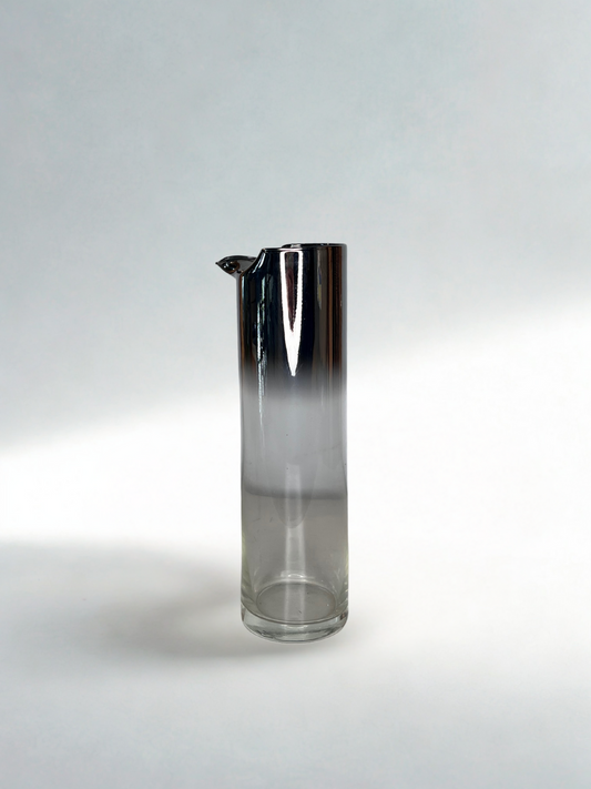 Mid-Century Modern Smoky Glass Pitcher – Chrome Ombre Finish