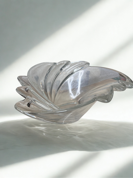 Murano-Style Swirl Glass Cornucopia Bowl