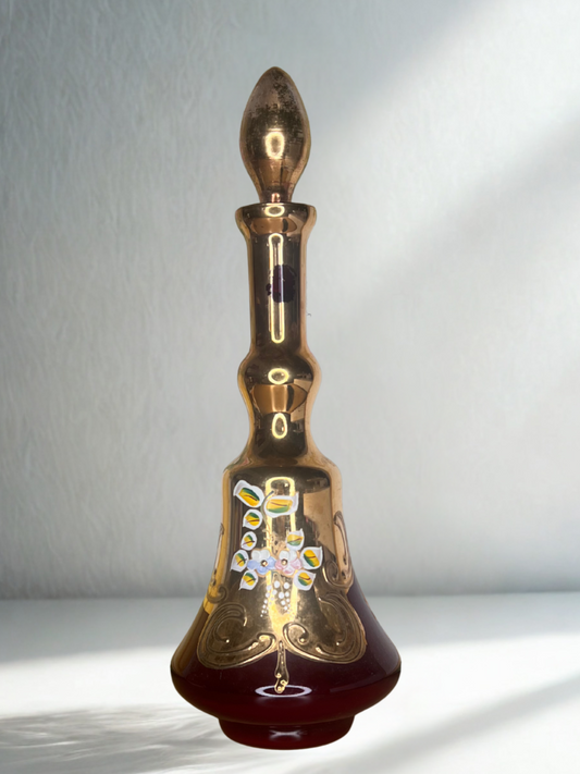 Vintage Murano Style Gold Overlay Decanter from Venice, Italy